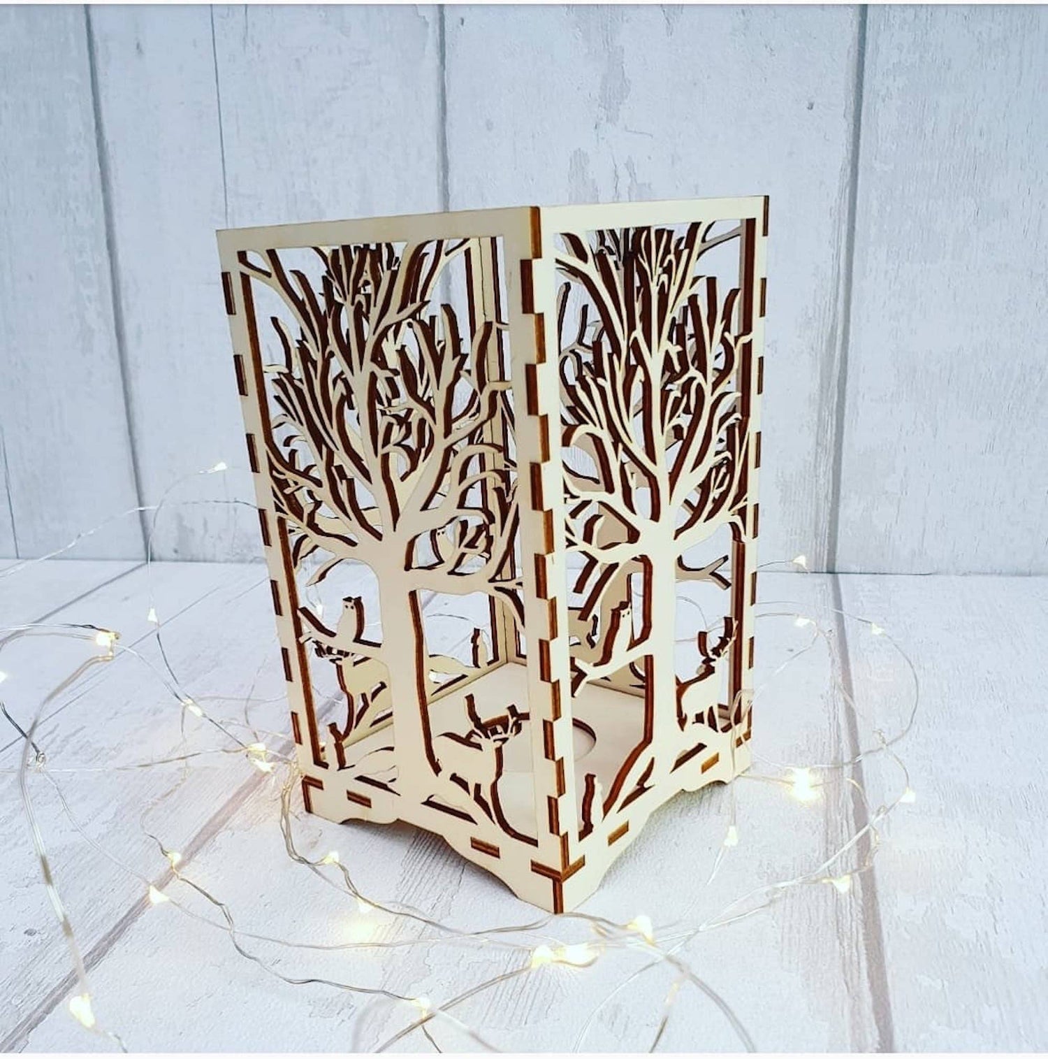 Beautiful Laser cut Butterfly tea light holder with candle. - LaserGiftsuk