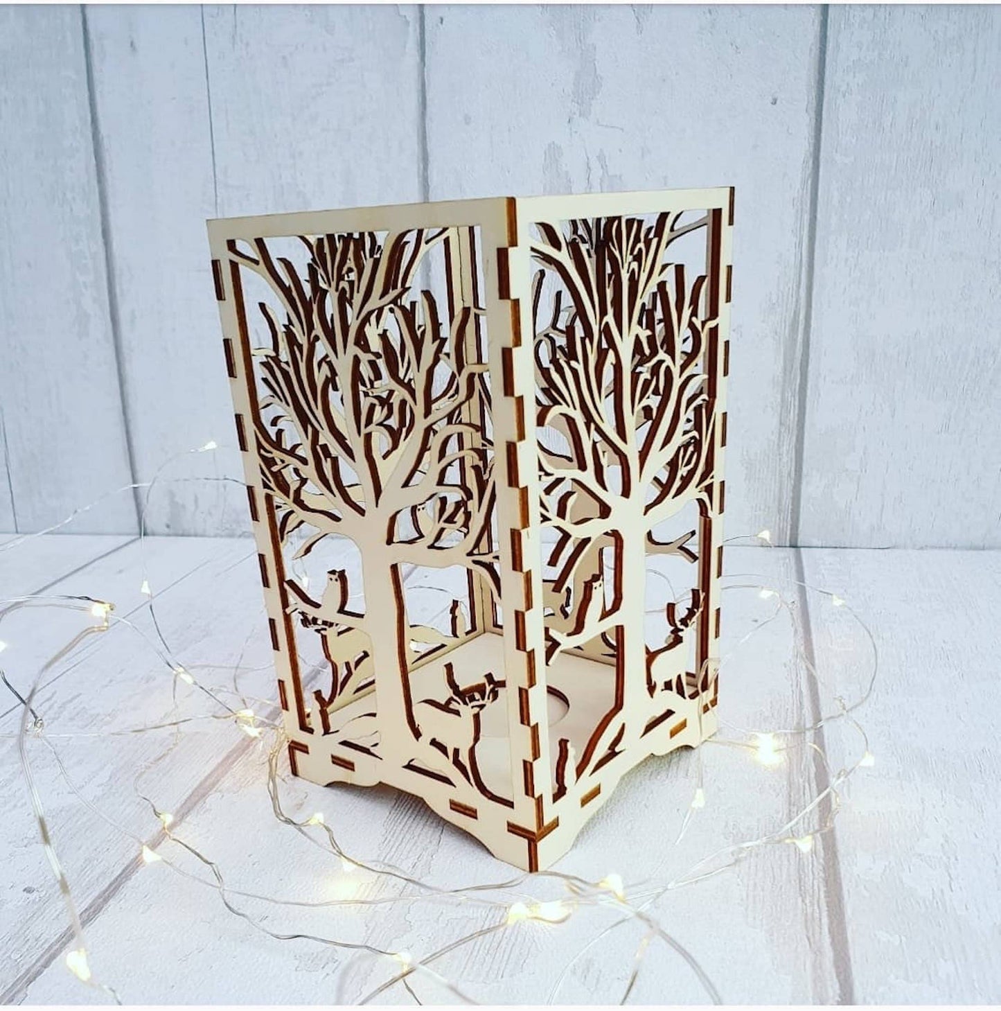 Beautiful Laser cut tea light holder Forest. - LaserGiftsuk