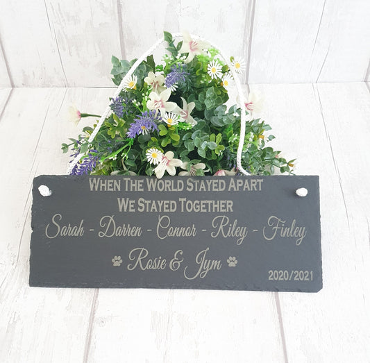 Personalised lockdown 2021 slate sign. - LaserGiftsuk