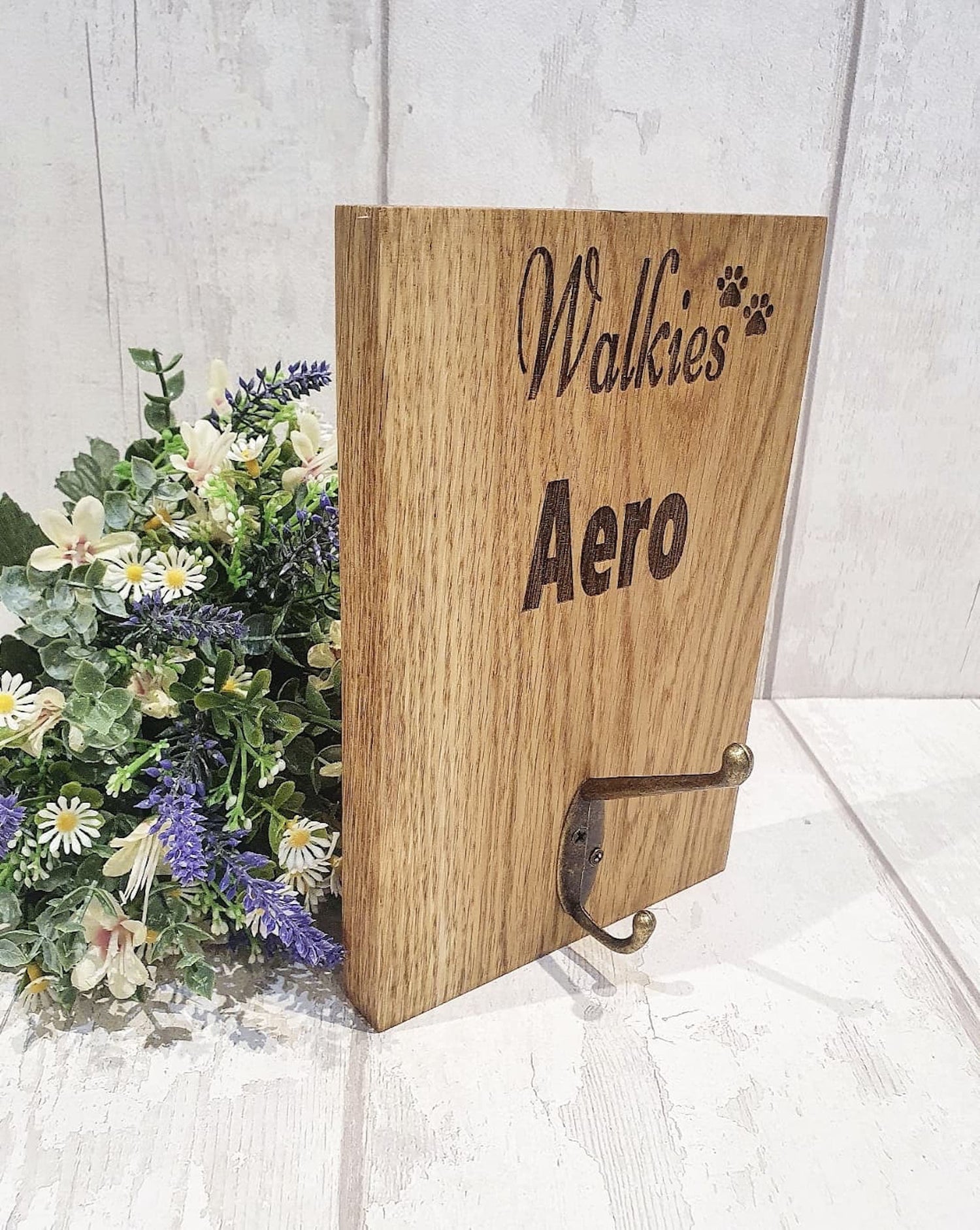 Personalised Oak Dog Lead Holder. - LaserGiftsuk