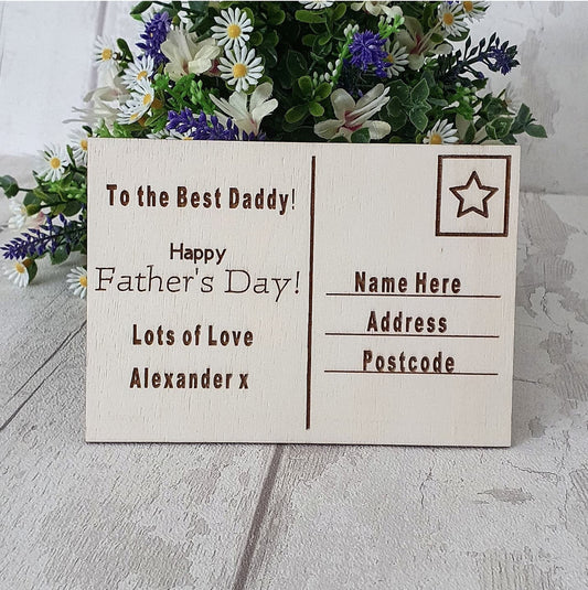 Personalised Father's Day postcard. - LaserGiftsuk