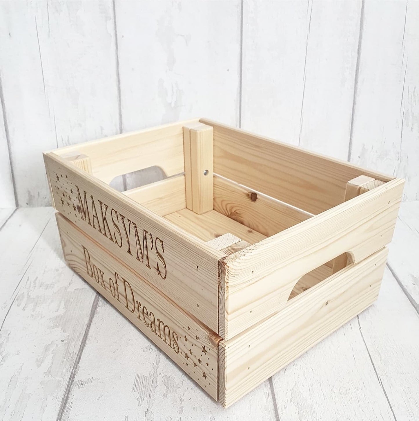 Personalised baby box of dreams crate. - LaserGiftsuk