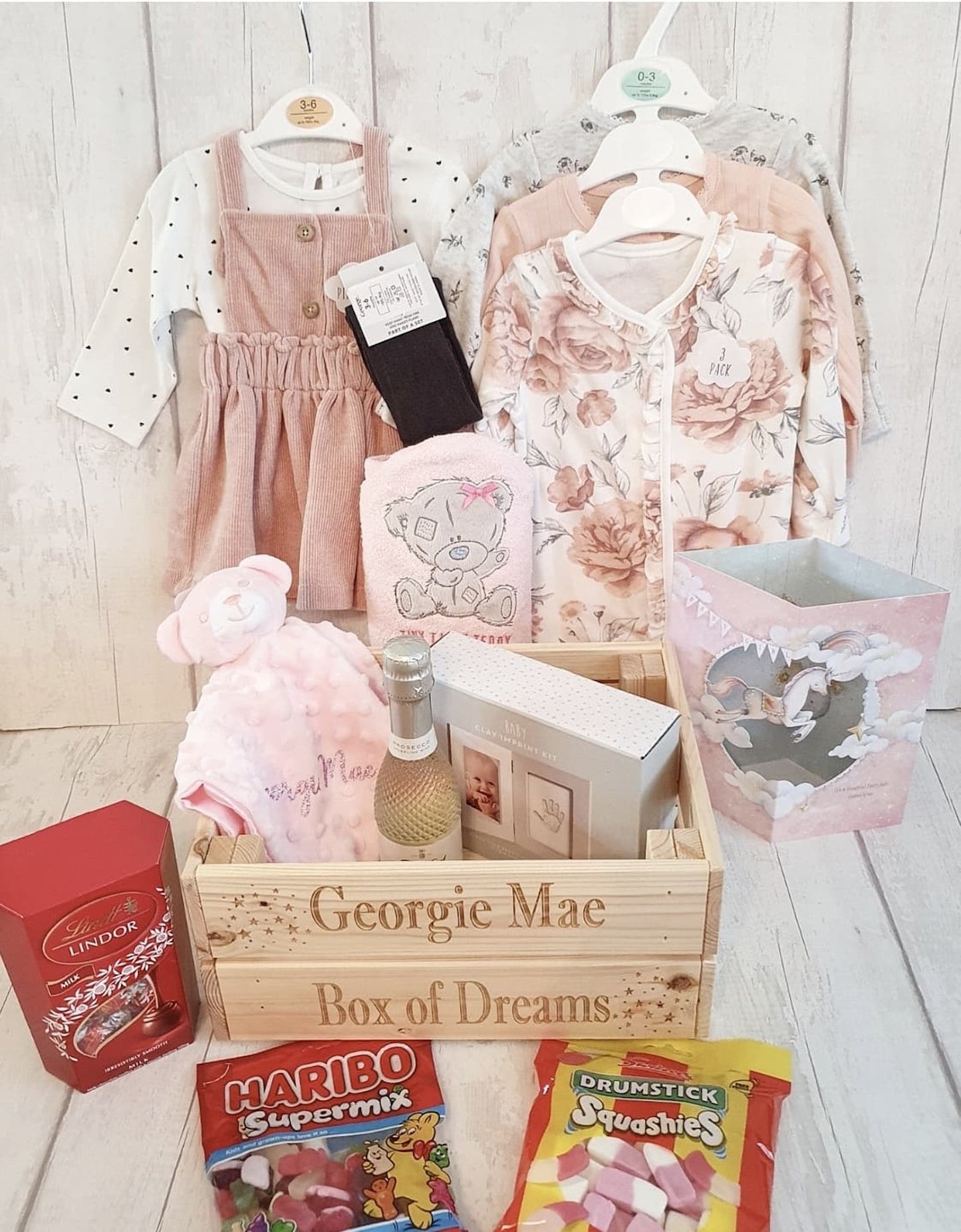 Personalised baby box of dreams crate. - LaserGiftsuk