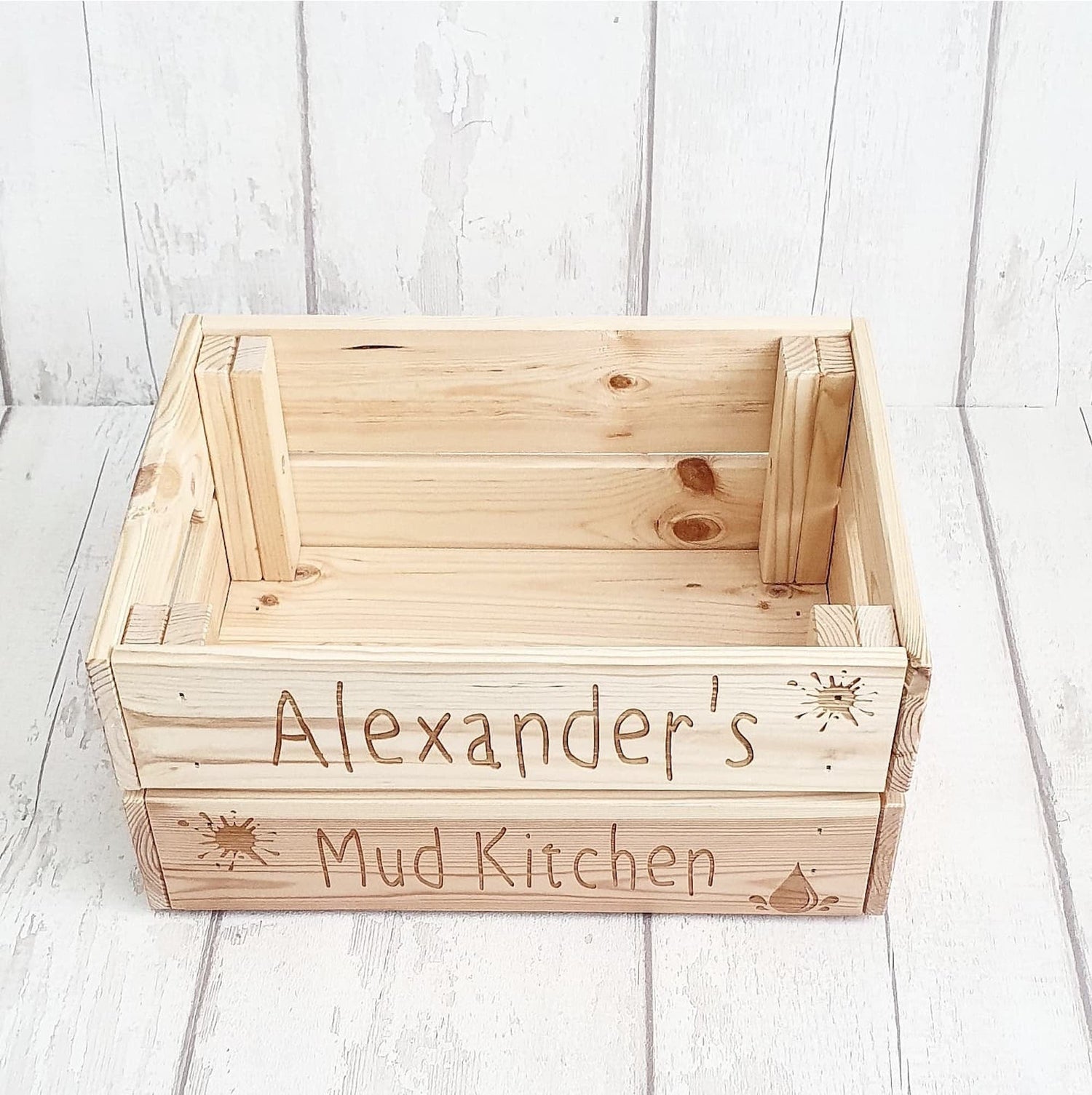 Children's mud kitchen crate, Personalised. - LaserGiftsuk