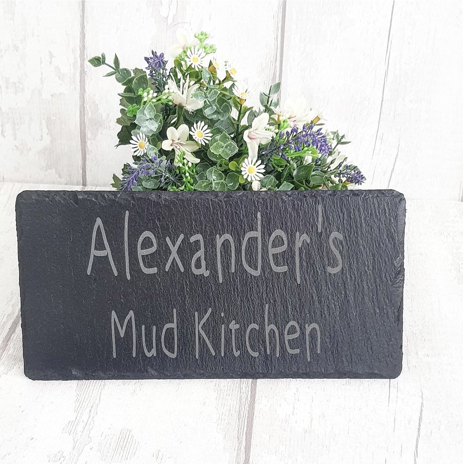Children's engraved slate mud kitchen sign. - LaserGiftsuk
