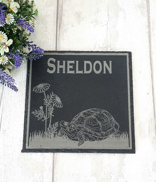Personalised Tortoise feeding slate. - LaserGiftsuk
