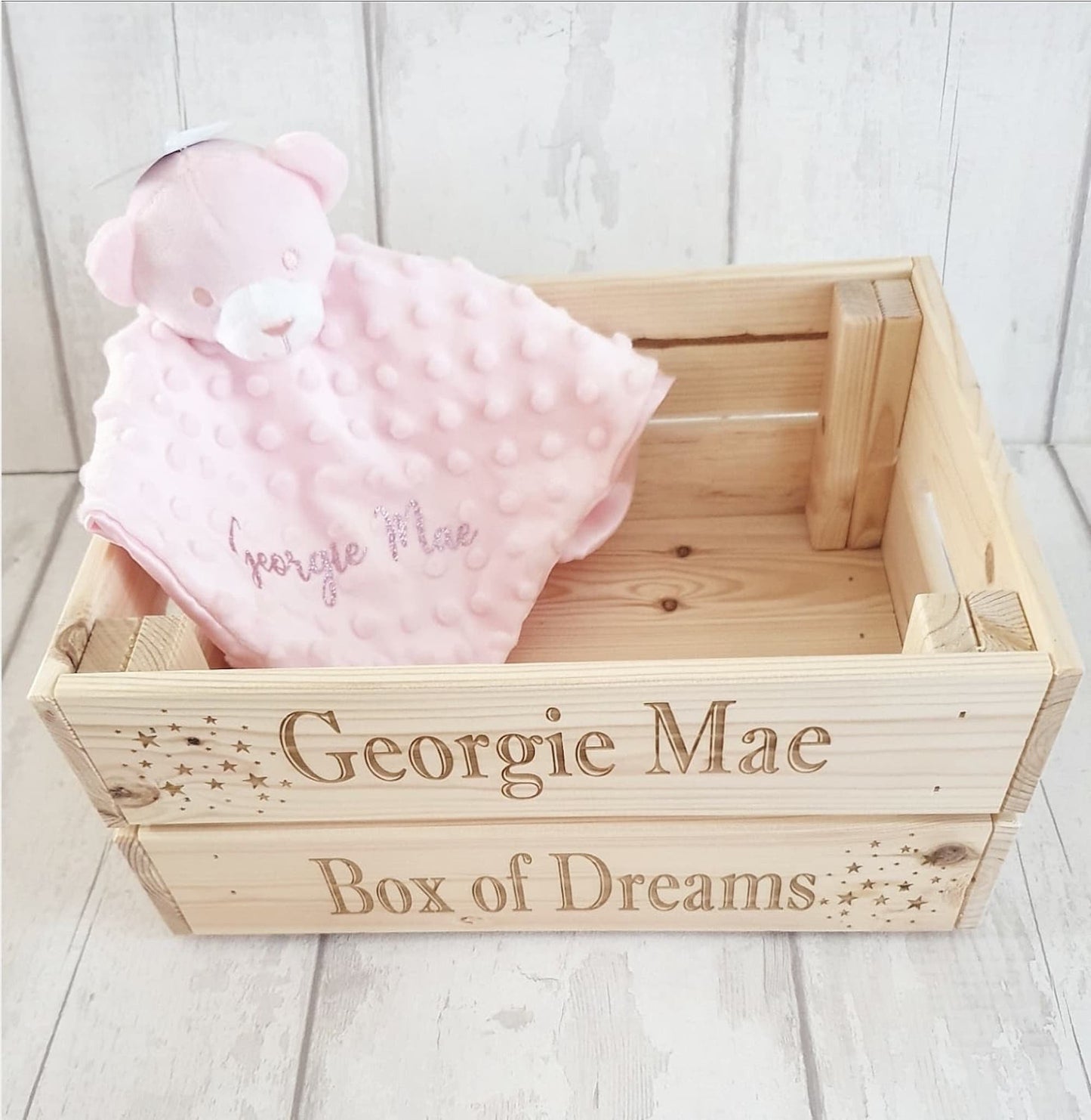 Personalised baby box of dreams crate. - LaserGiftsuk