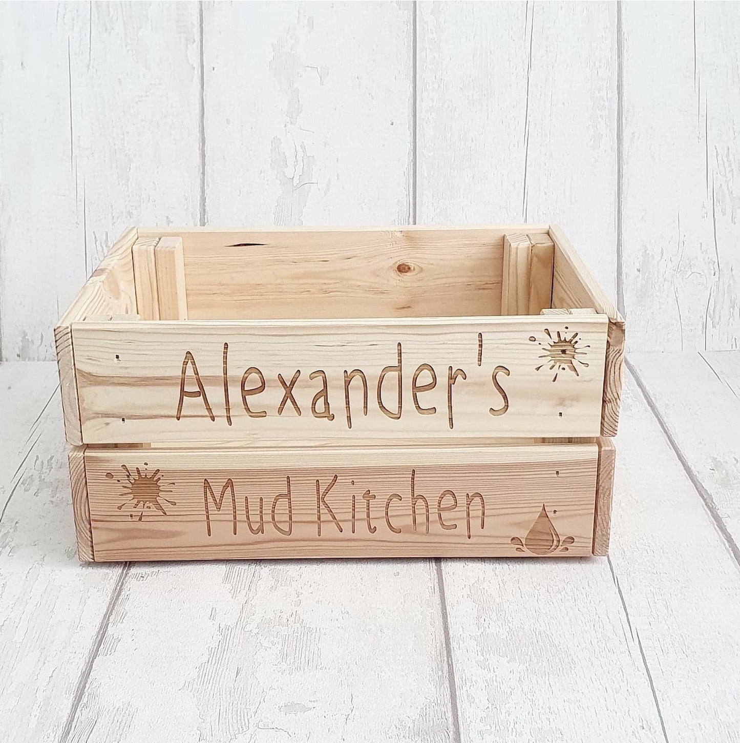 Children's mud kitchen crate, Personalised. - LaserGiftsuk