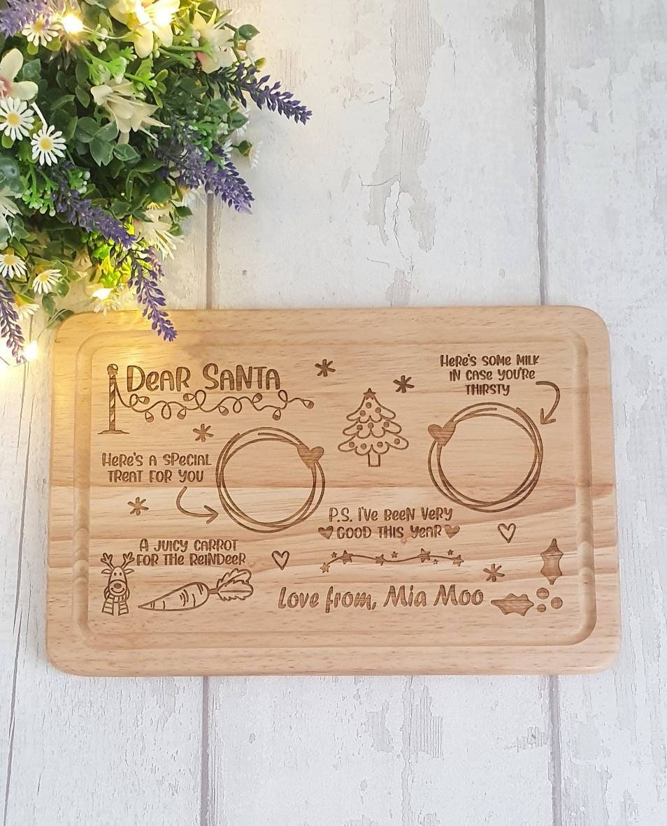 Personalised Santa treat board, engraved. - LaserGiftsuk