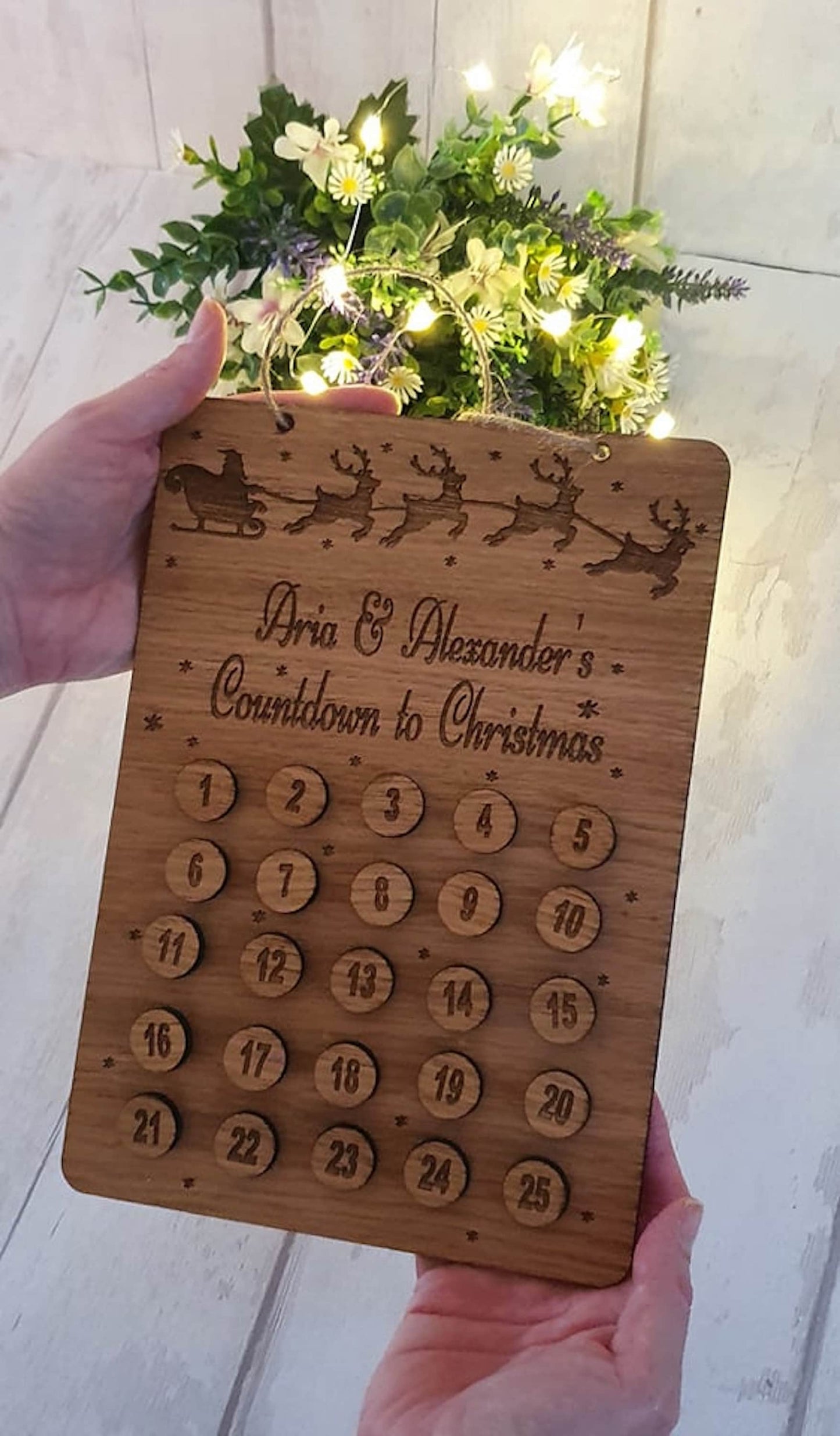 Personalised Countdown to Christmas board. - LaserGiftsuk